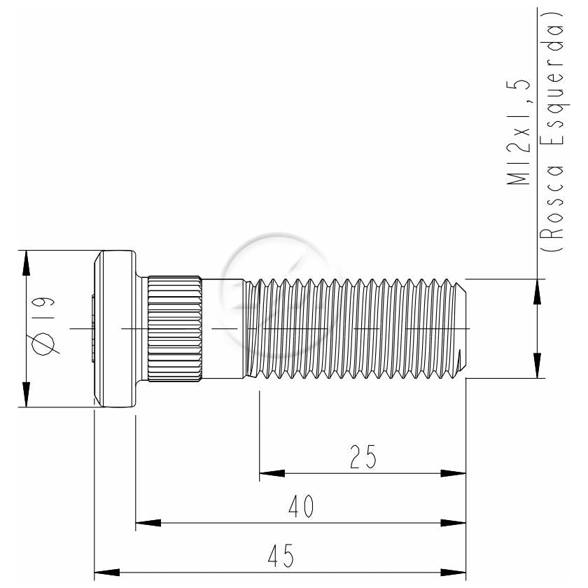 Kit 50 Parafuso de Roda M12-1,5 x 40/45 - ZM - 30.012.89 - (2)