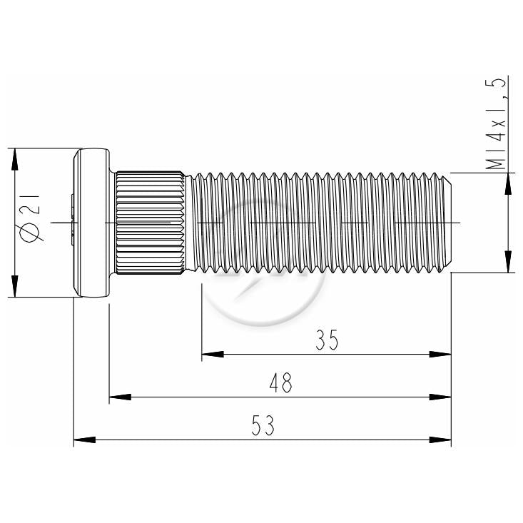 Kit 30 Parafuso de Roda M14-1,5 x 48/53 - ZM - 30.014.60 - (2)