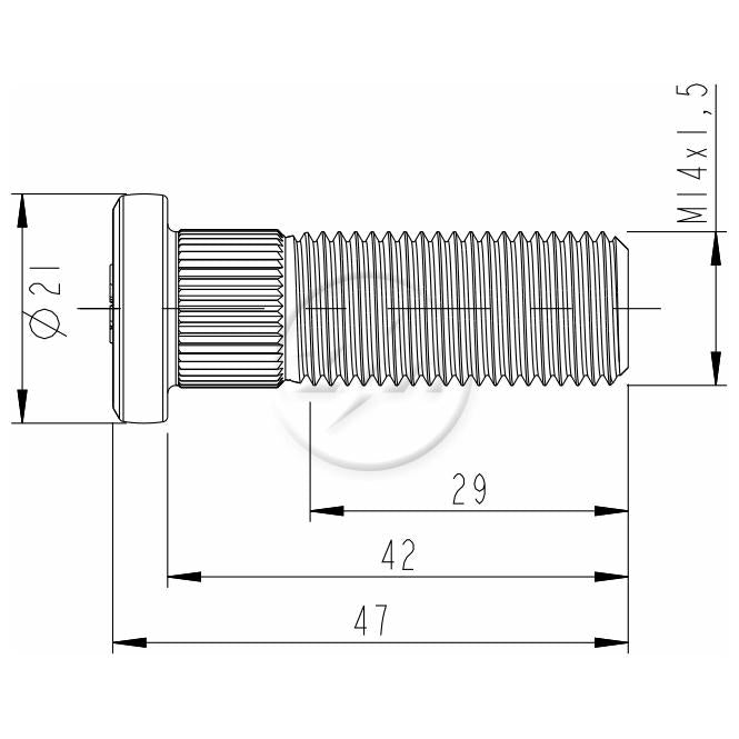 Kit 30 Parafuso de Roda M14-1,5 x 42/47 - ZM - 30.014.63 - (2)