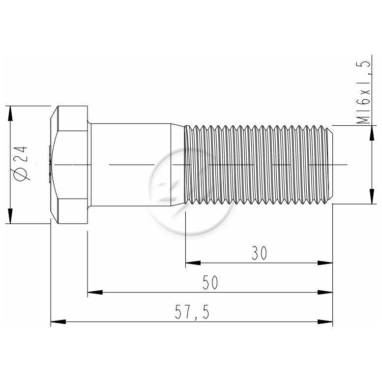 Kit 30 Parafuso de Roda M16-1,5 x 50/57,5 - ZM - 30.016.45 - (2)