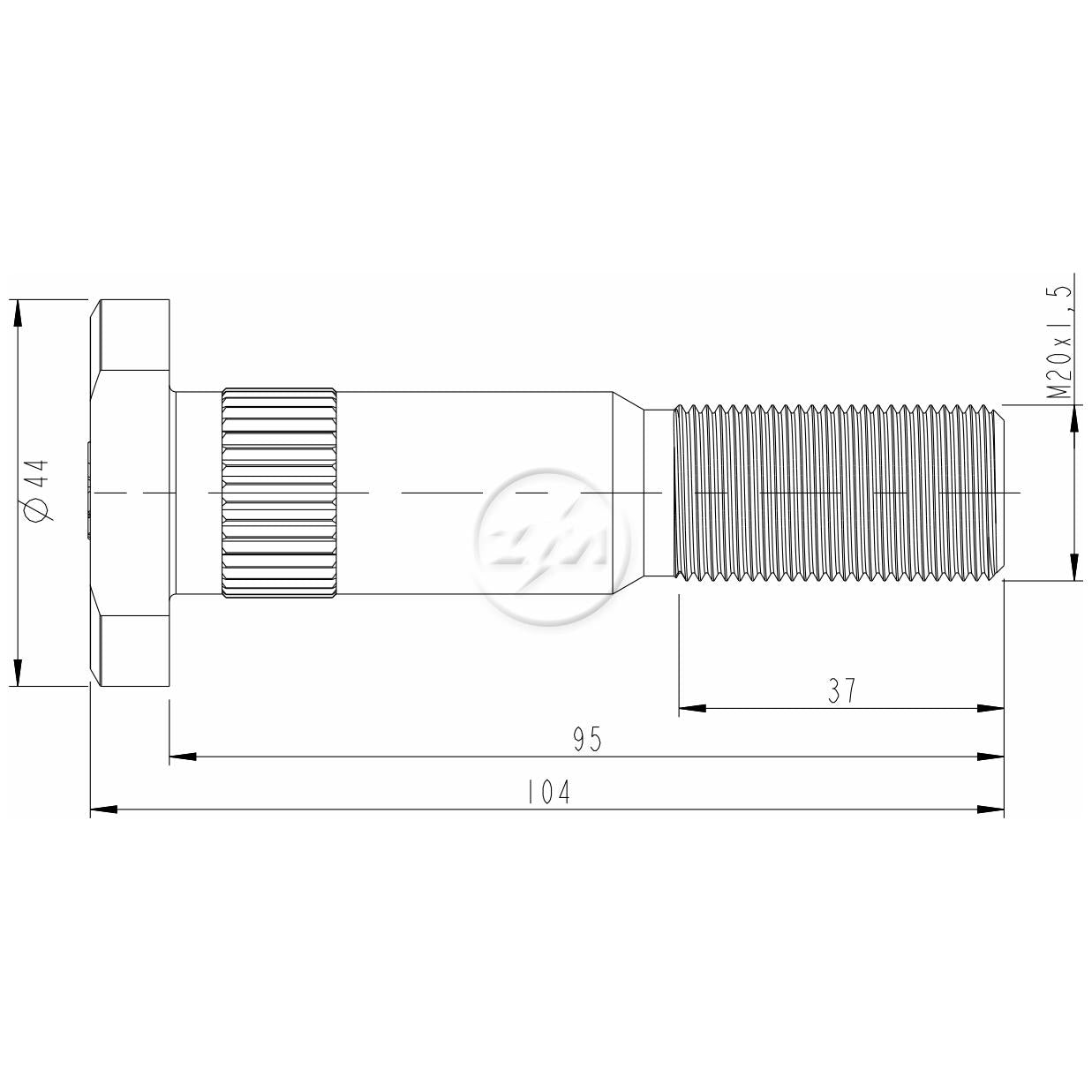 Kit 30 Parafuso de Roda M20-1,5 x 95/104 - ZM - 30.020.09 - (2)