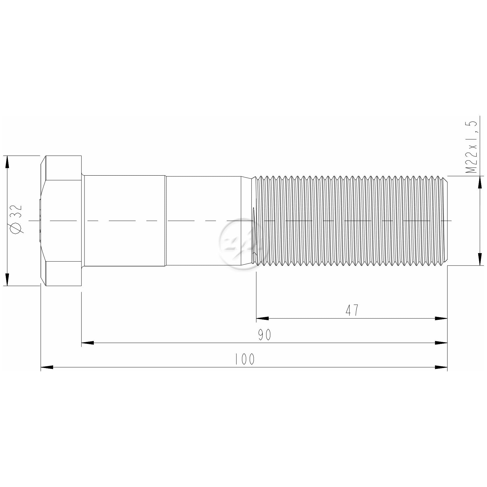 Kit 40 Parafuso de Roda M22-1,5 x 90/100 - ZM - 30.022.09 - (2)