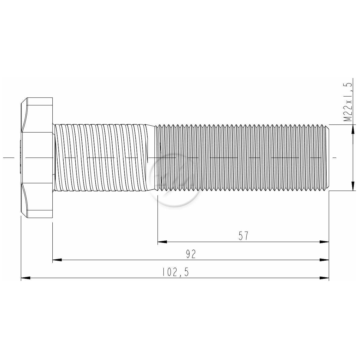 Kit 30 Parafuso de Roda M22-1,5 x 92/102,5 - ZM - 30.022.24 - (2)