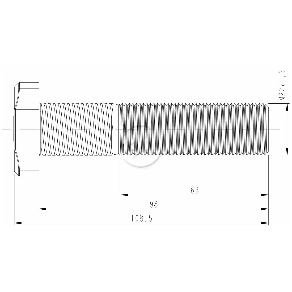 Kit 30 Parafuso de Roda M22-1,5 x 98/108,5 - ZM - 30.022.25 - (2)