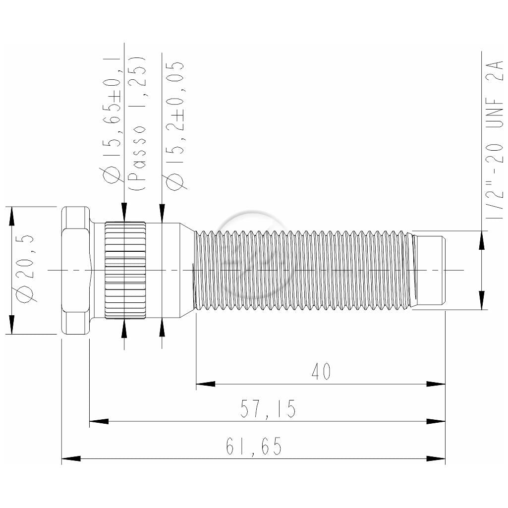 Kit 50 Parafuso de Roda 1/2"-20UNF x 57,1/61,6 - (2)