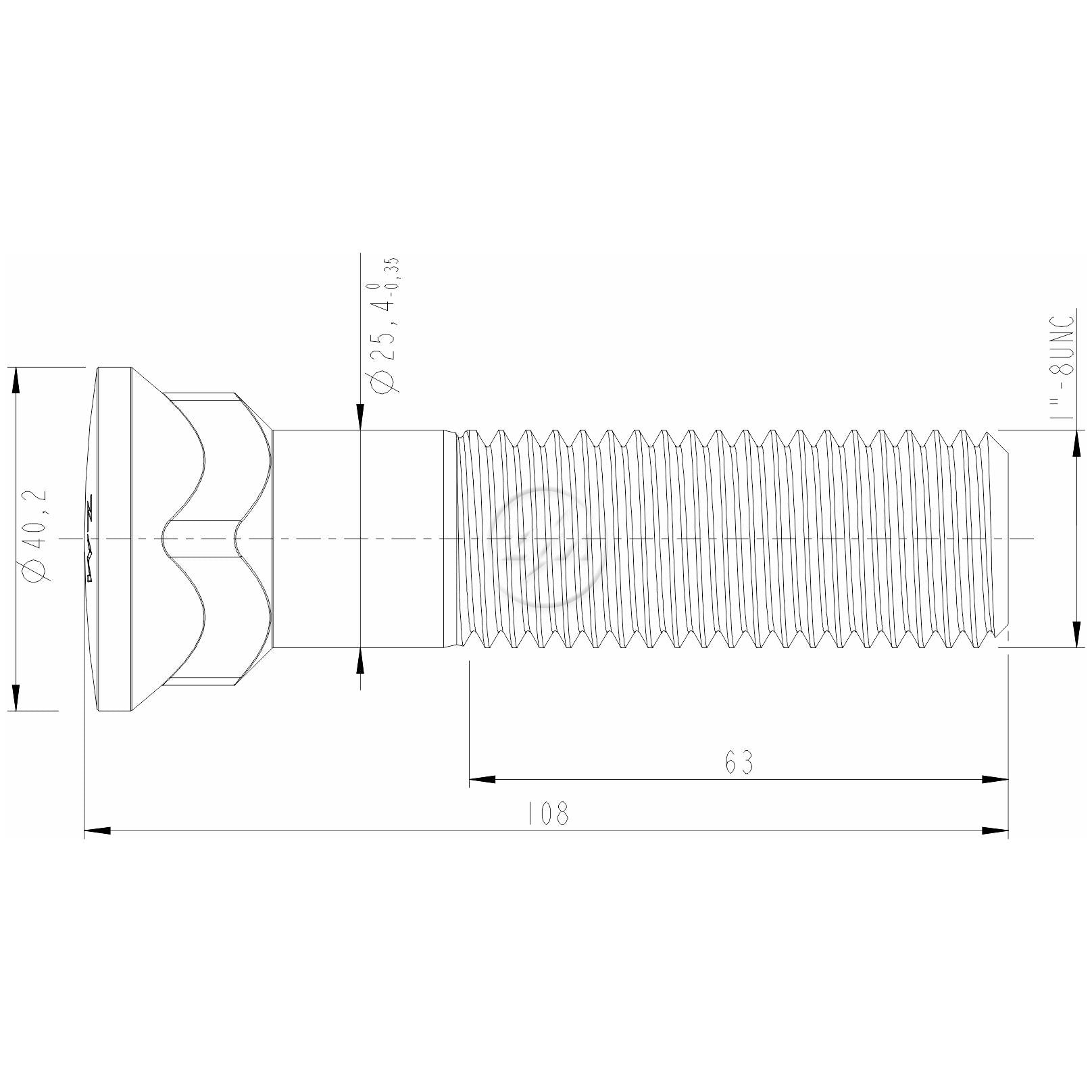 Kit 30 Parafuso da Lâmina Trator 1"-8UNC x 4,1/4" - (2)