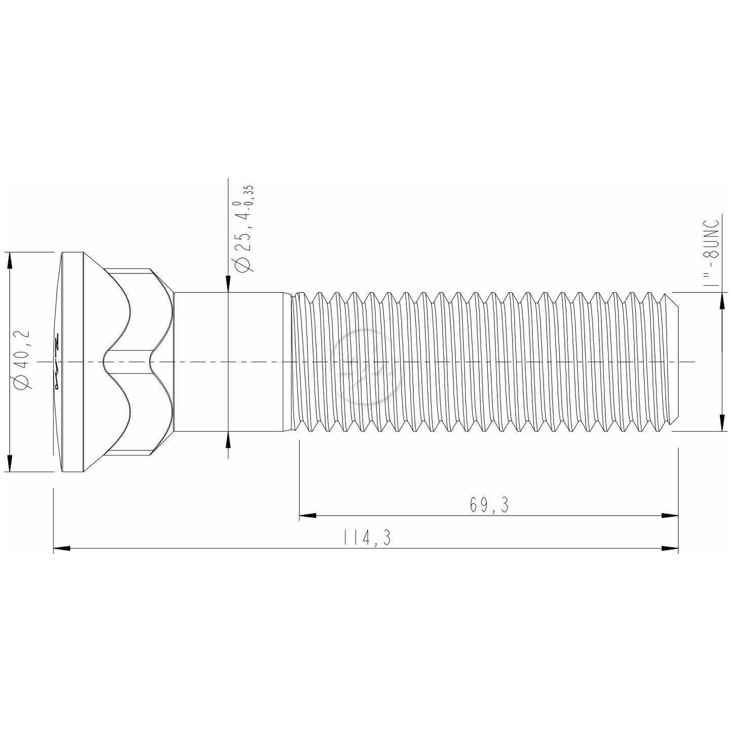 Kit 30 Parafuso da Lâmina Trator 1"-8UNC x 4,1/2" - (2)