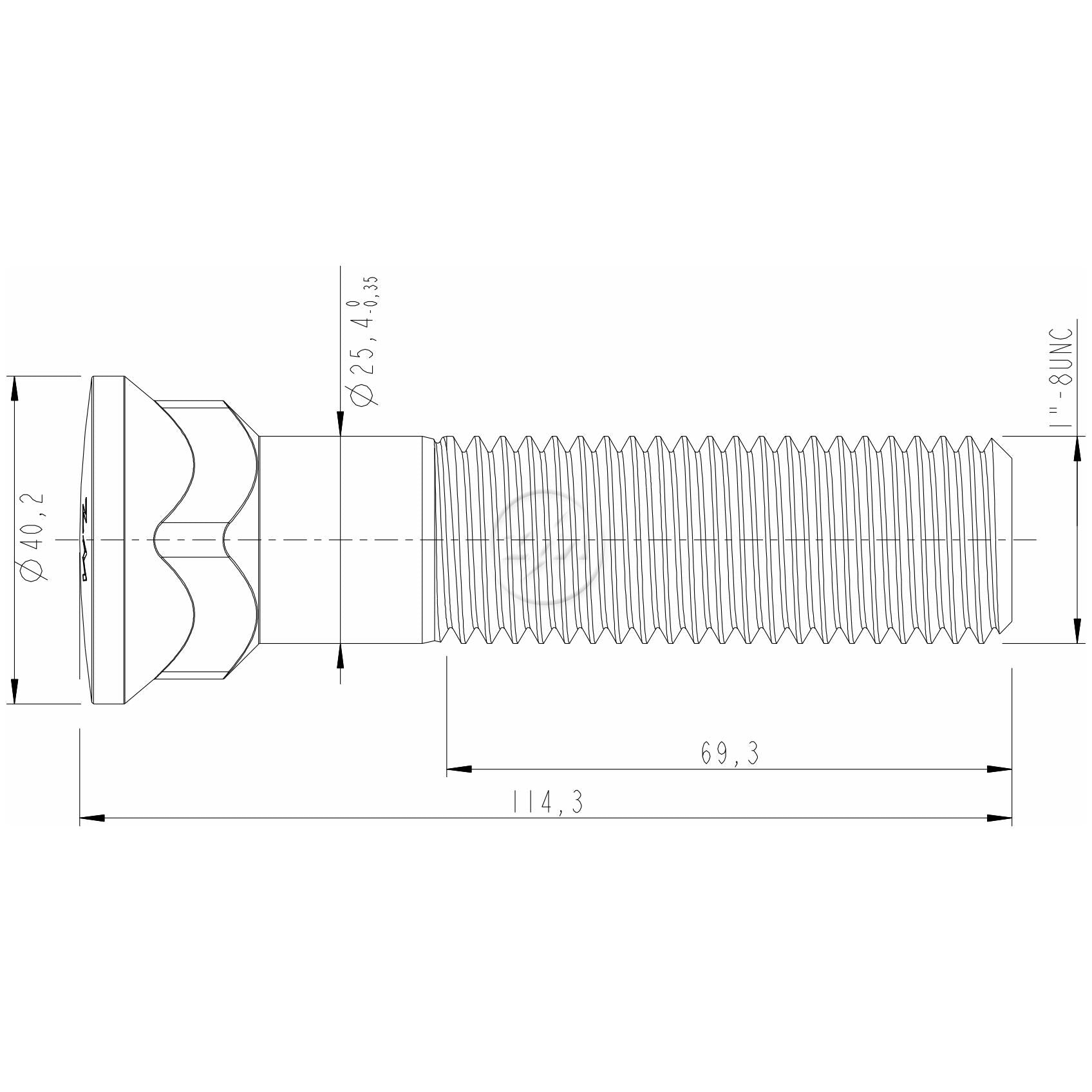 Kit 30 Parafuso da Lâmina Trator 1"-8UNC x 4,1/2" - (2)