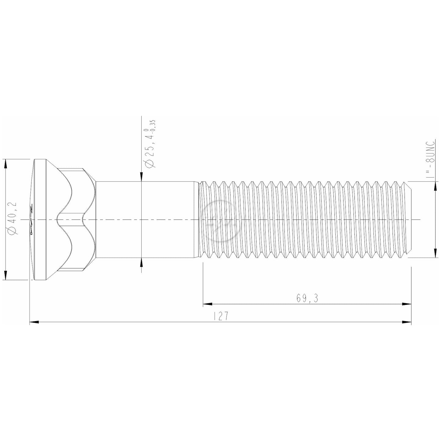 Kit 12 Parafuso da Lâmina do Trator 1"-8UNC x 5" - (2)