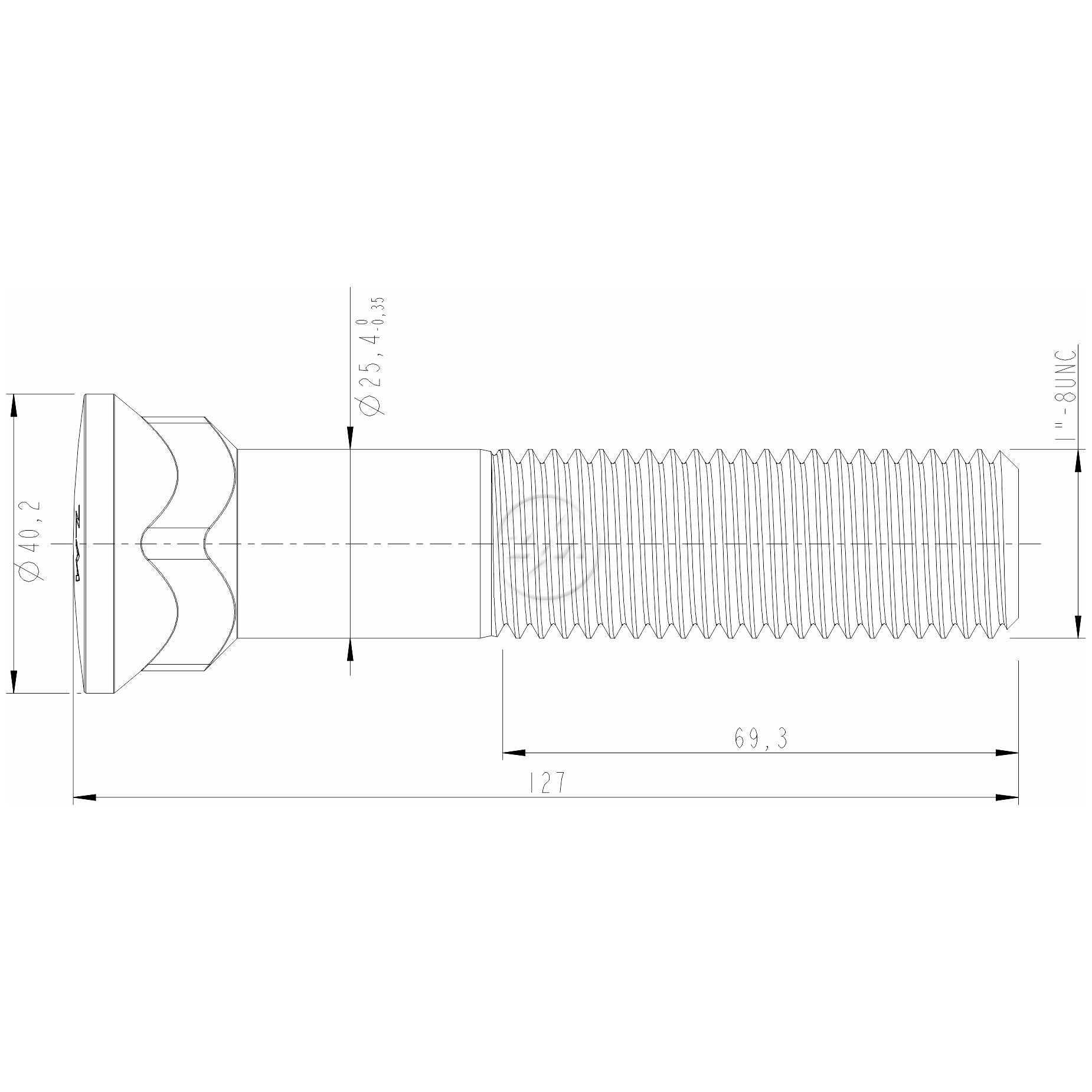 Kit 12 Parafuso da Lâmina do Trator 1"-8UNC x 5" - (2)