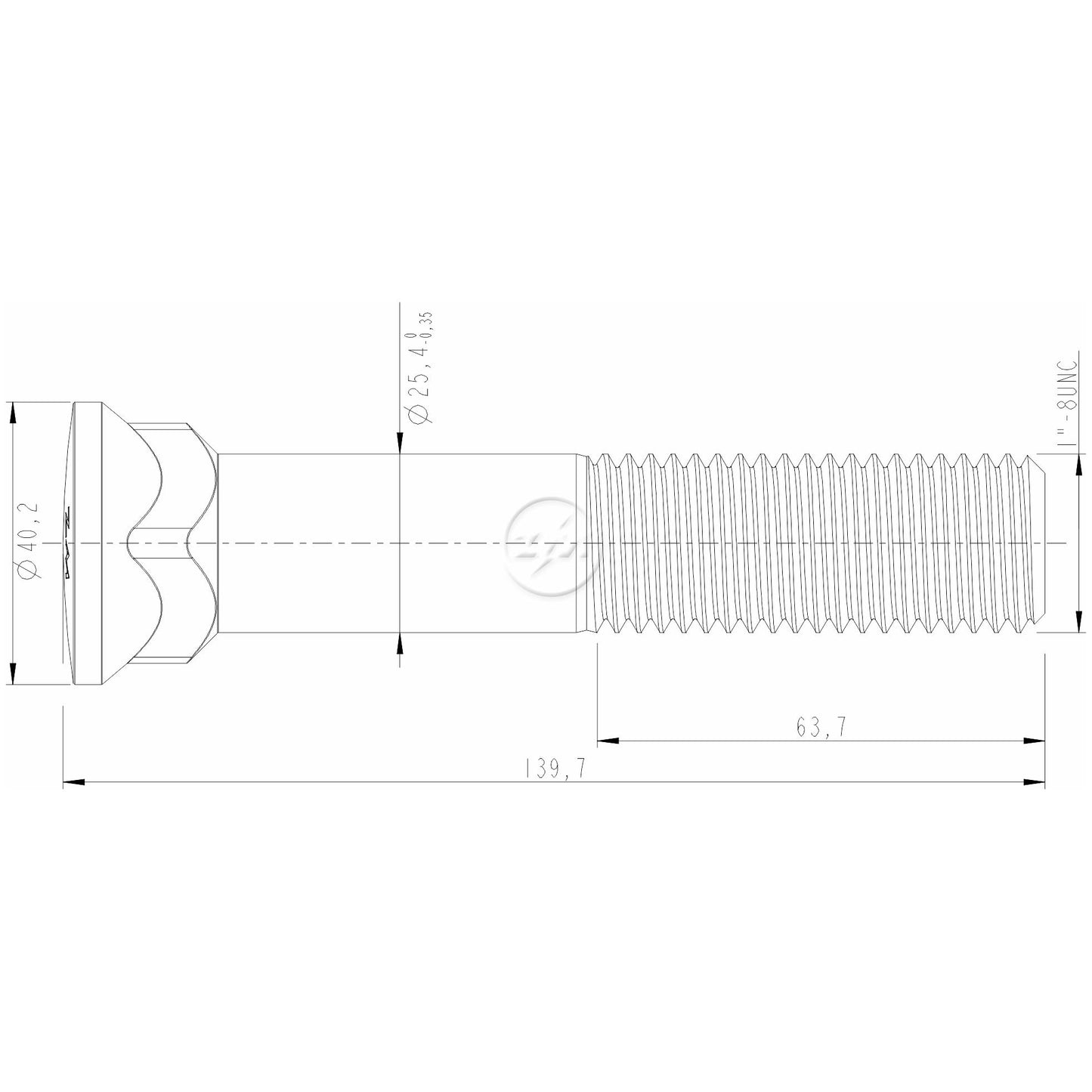 Kit 12 Parafuso da Lâmina Trator 1"-8UNC x 5,1/2" - (2)