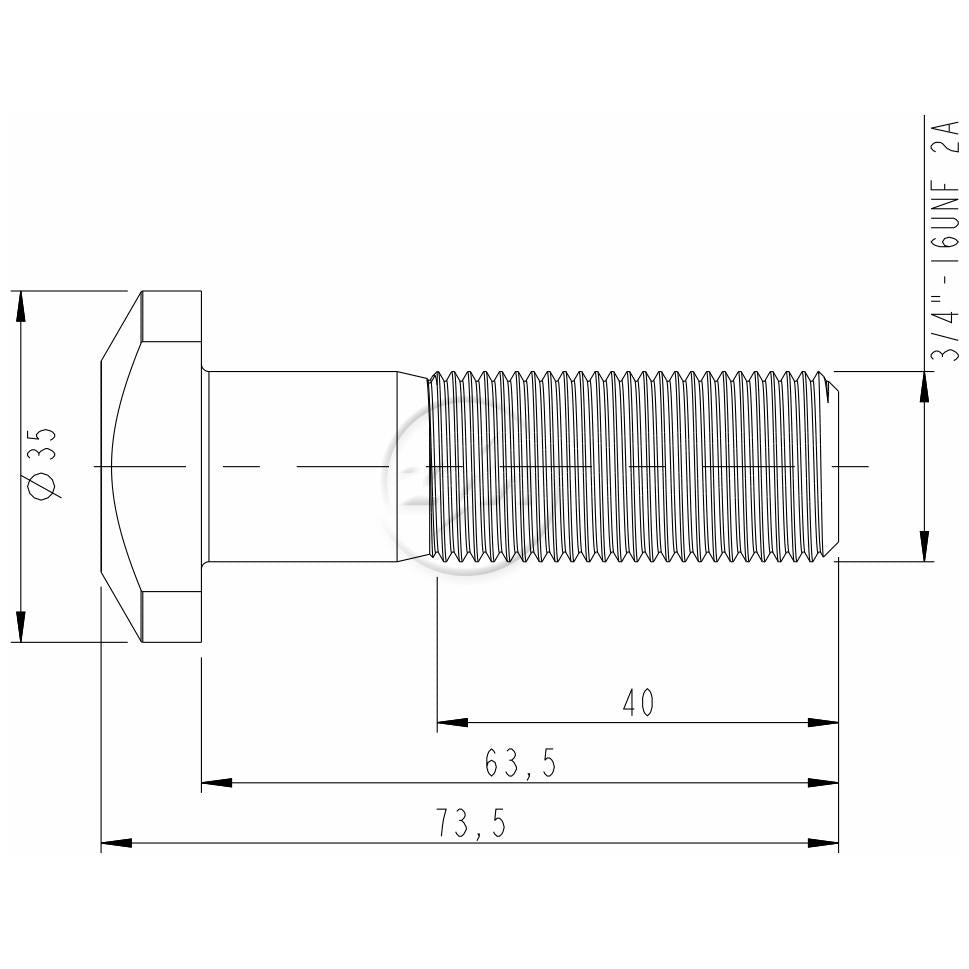 Kit 30 Parafuso de Roda 3/4"-16UNF x 62,4/72,4 - (2)