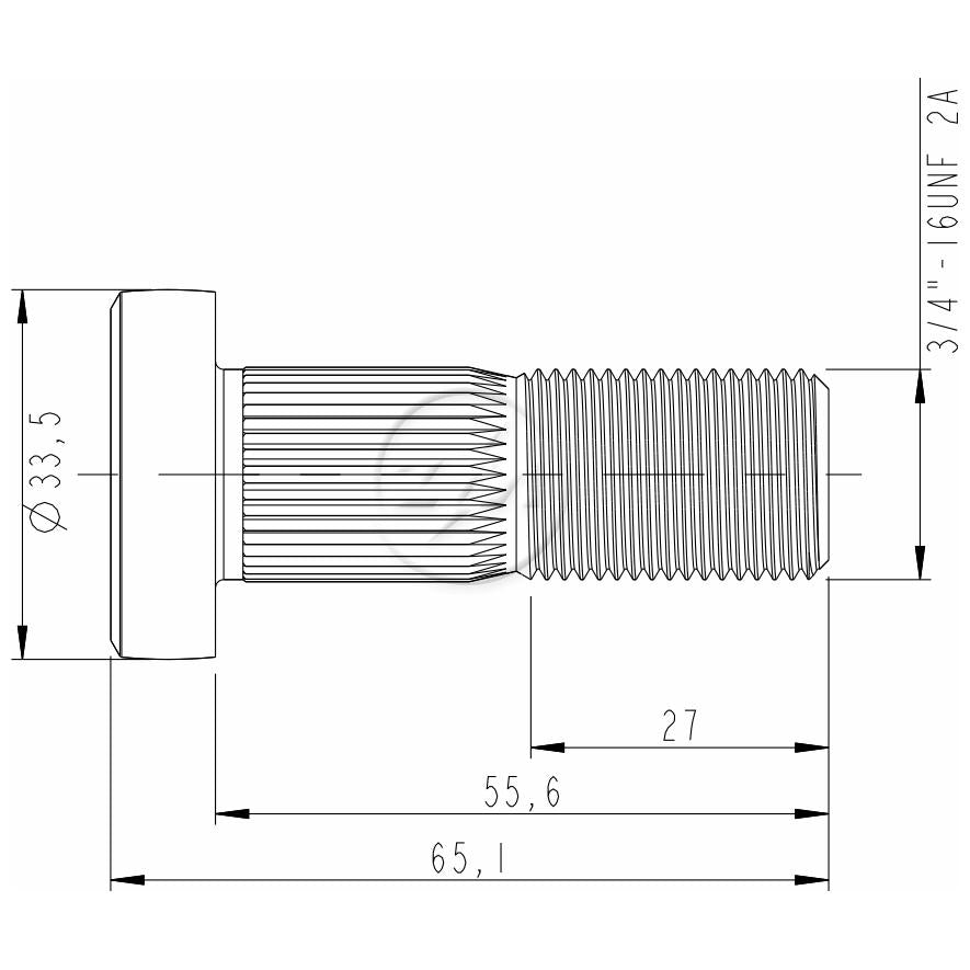 Kit 30 Parafuso de Roda 3/4"-16UNF x 55,6/65,1 - (2)