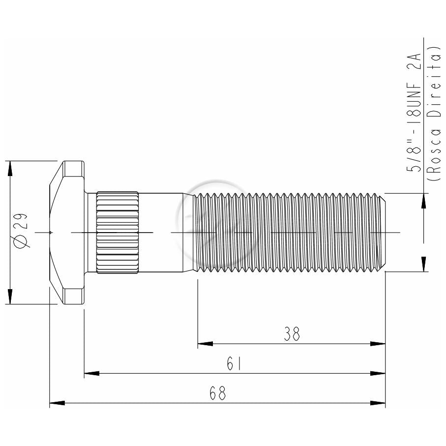 Kit 30 Parafuso de Roda 5/8"-18UNF x 61/68 - ZM - 30.508.09 - (2)