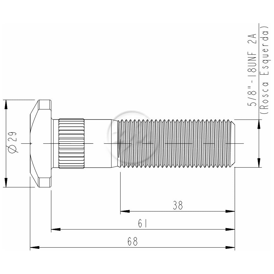 Kit 30 Parafuso de Roda 5/8"-18UNF x 61/68 - ZM - 30.508.10 - (2)