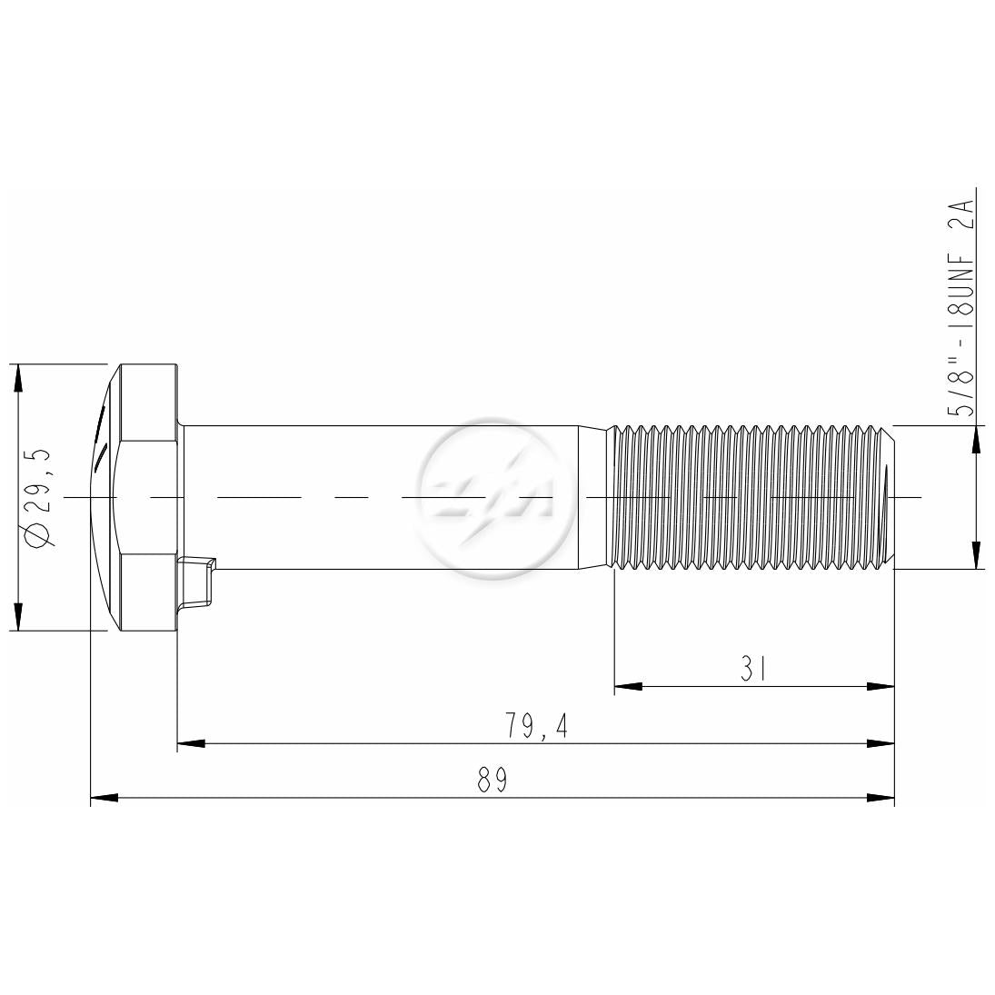Kit 25 Parafuso de Roda 5/8"-18UNF x 79,4/89 - (2)