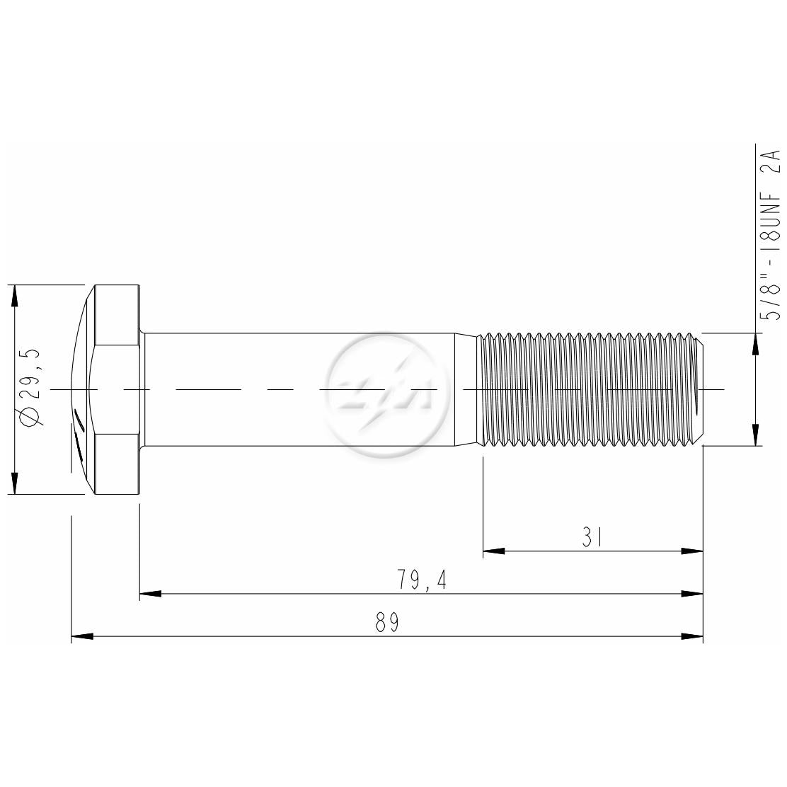 Kit 25 Parafuso de Roda 5/8"-18UNF x 79,4/89 - (2)
