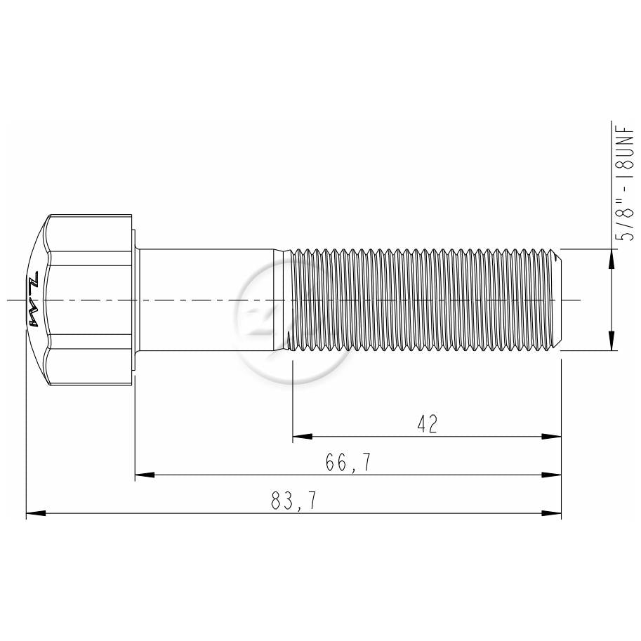 Kit 25 Parafuso da Esteira 5/8"-18UNF x 2,5/8" - (2)