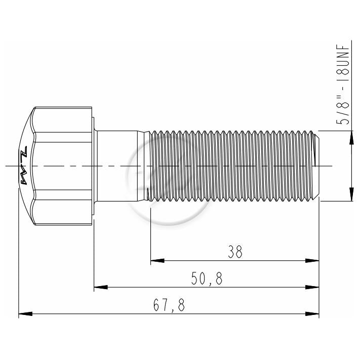 Kit 50 Parafuso da Esteira 5/8"-18UNF x 2" - ZM - 30.508.59 - (2)