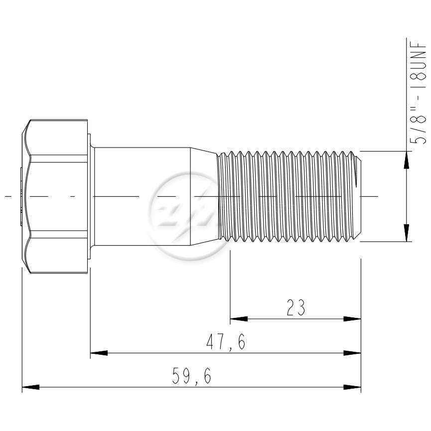 Kit 50 Parafuso de Roda 5/8"-18UNF x 47,6/59,6 - (2)