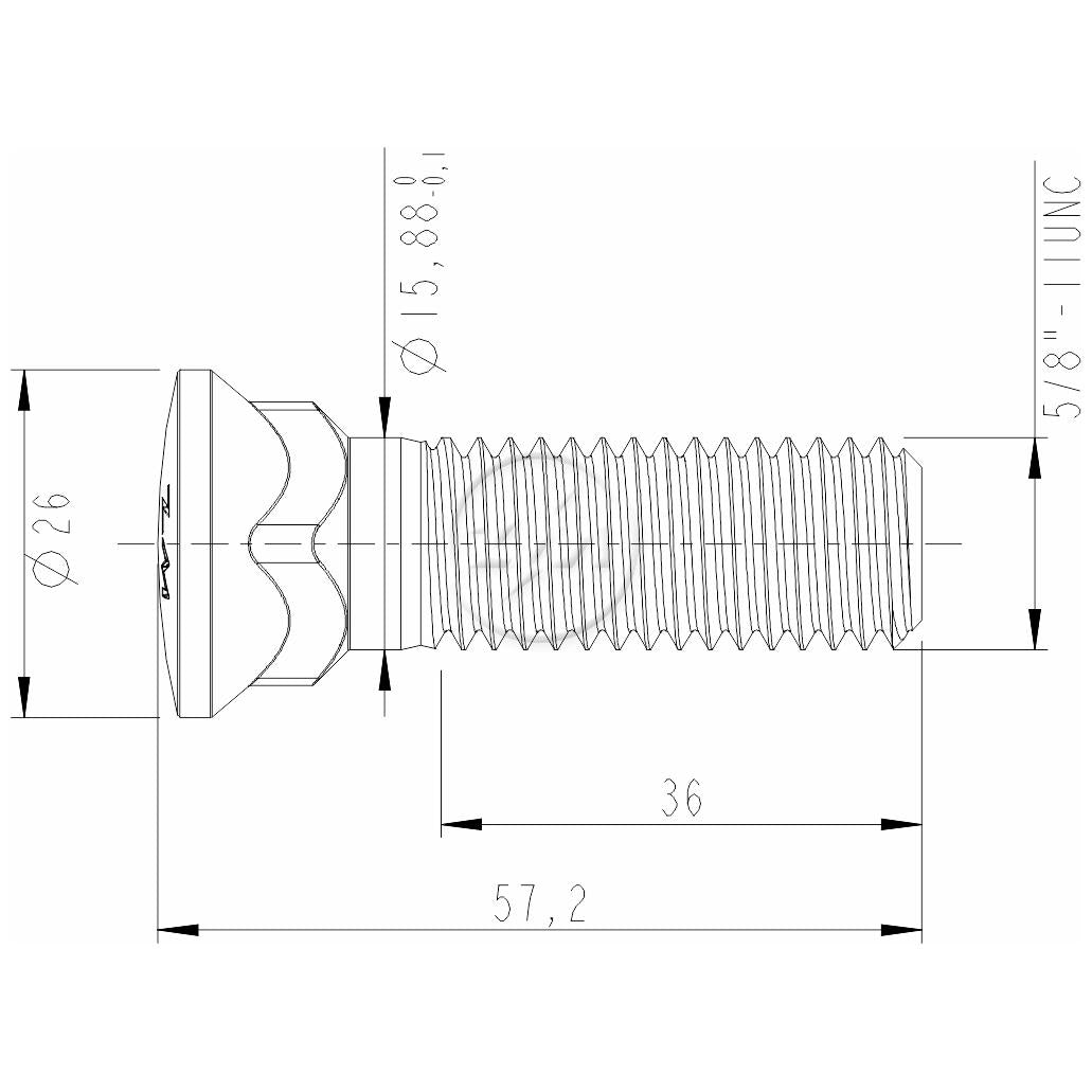 Kit 50 Parafuso Lâmina Trator 5/8"-11UNC x 2,1/4" - (2)