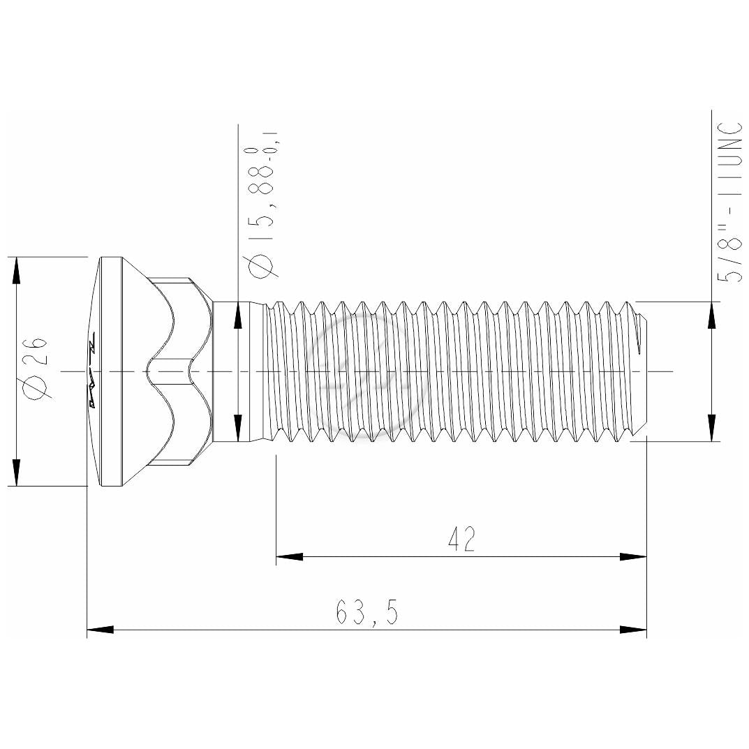 Kit 50 Parafuso Lâmina Trator 5/8"-11UNC x 2,1/2" - (2)