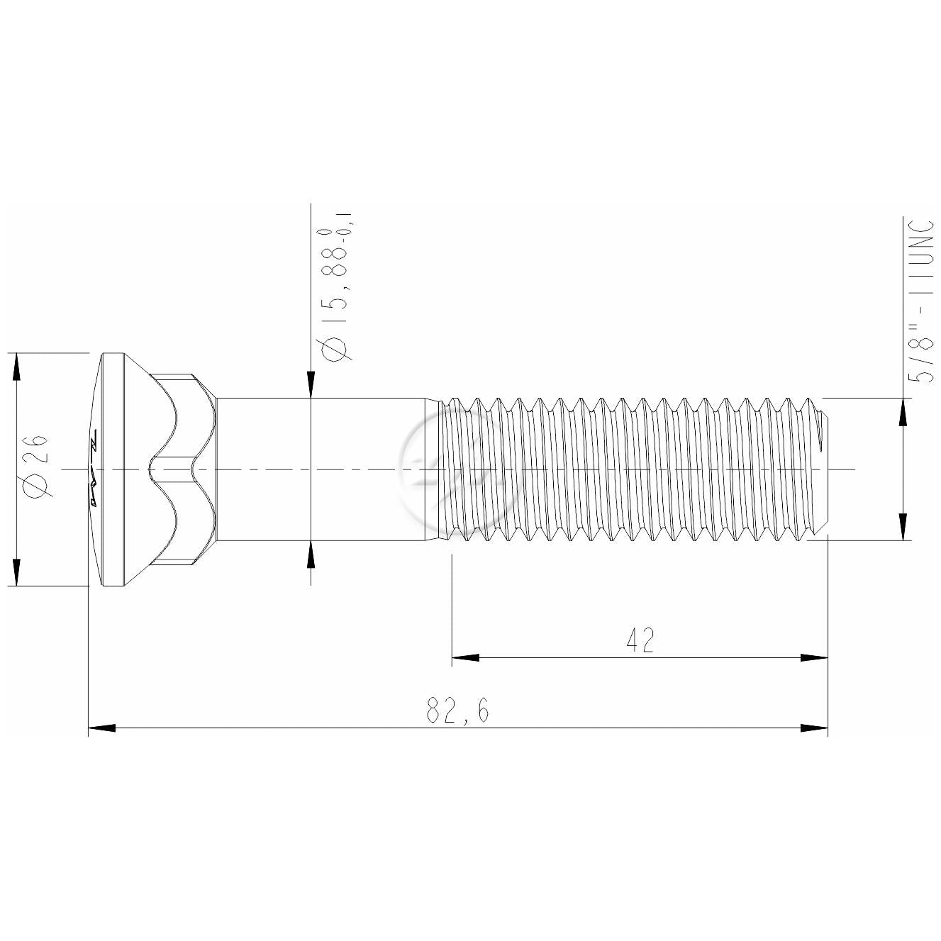 Kit 50 Parafuso Lâmina Trator 5/8"-11UNC x 3,1/4" - (2)
