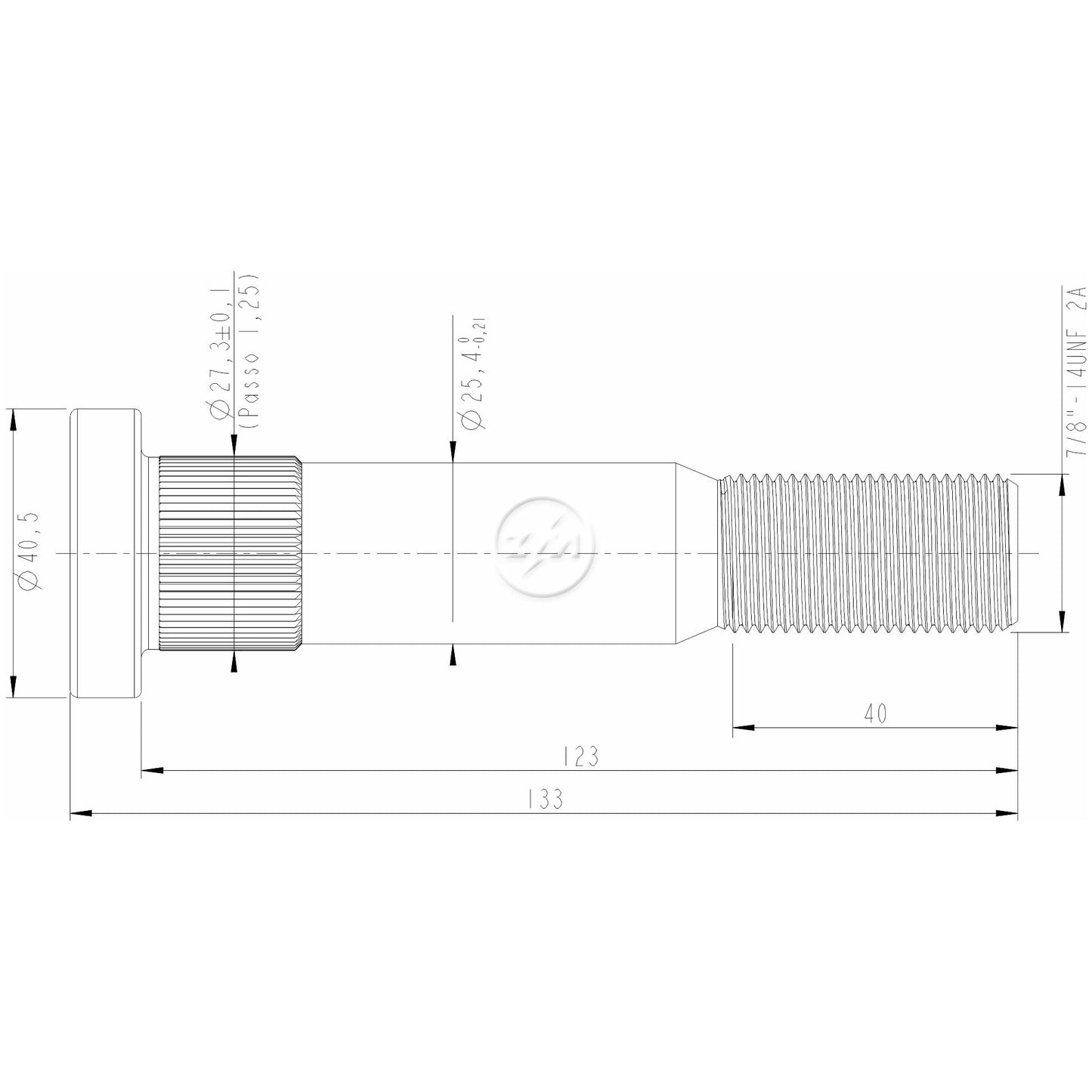 Kit 30 Parafuso de Roda 7/8"-14UNF x 123/133 - (2)