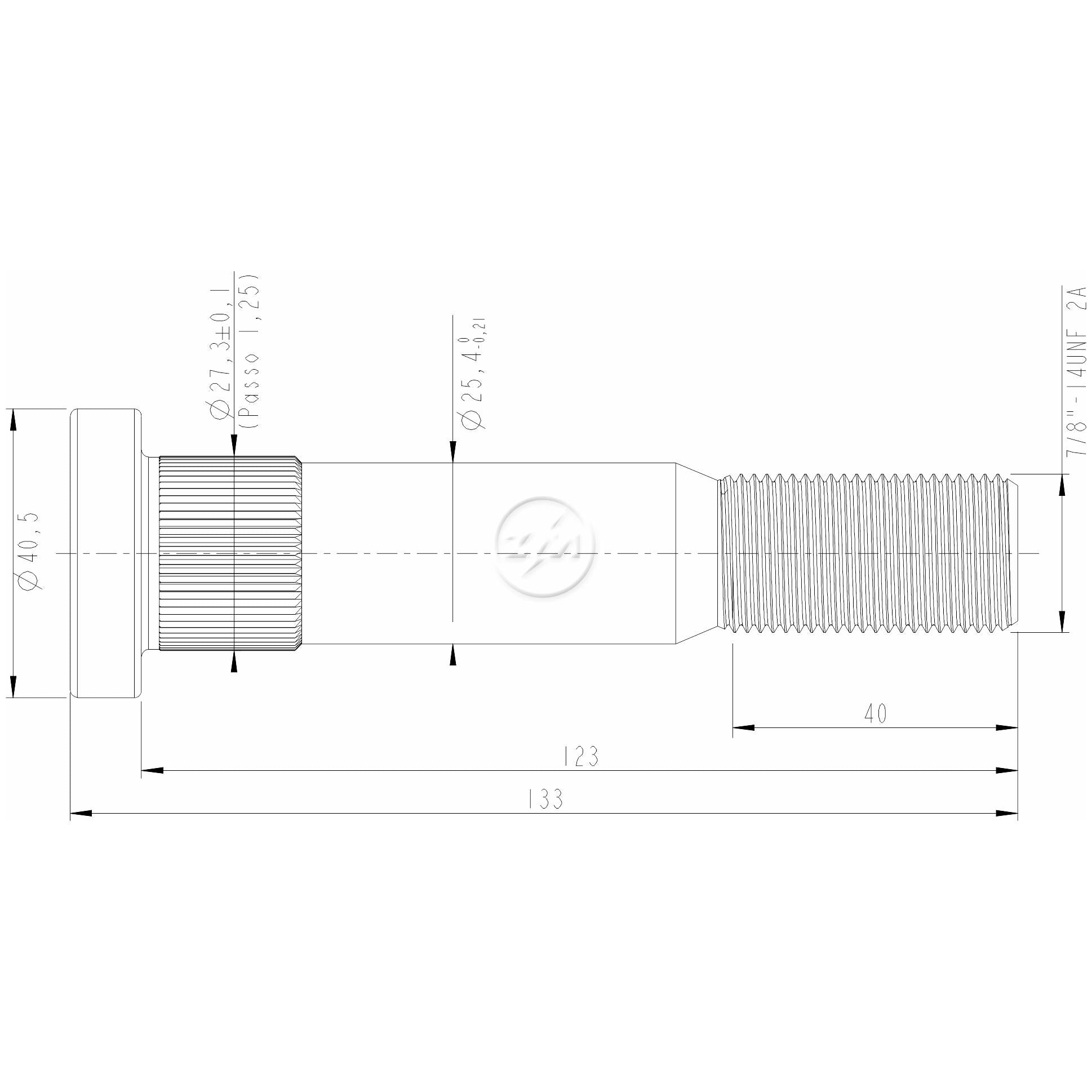 Kit 30 Parafuso de Roda 7/8"-14UNF x 123/133 - (2)