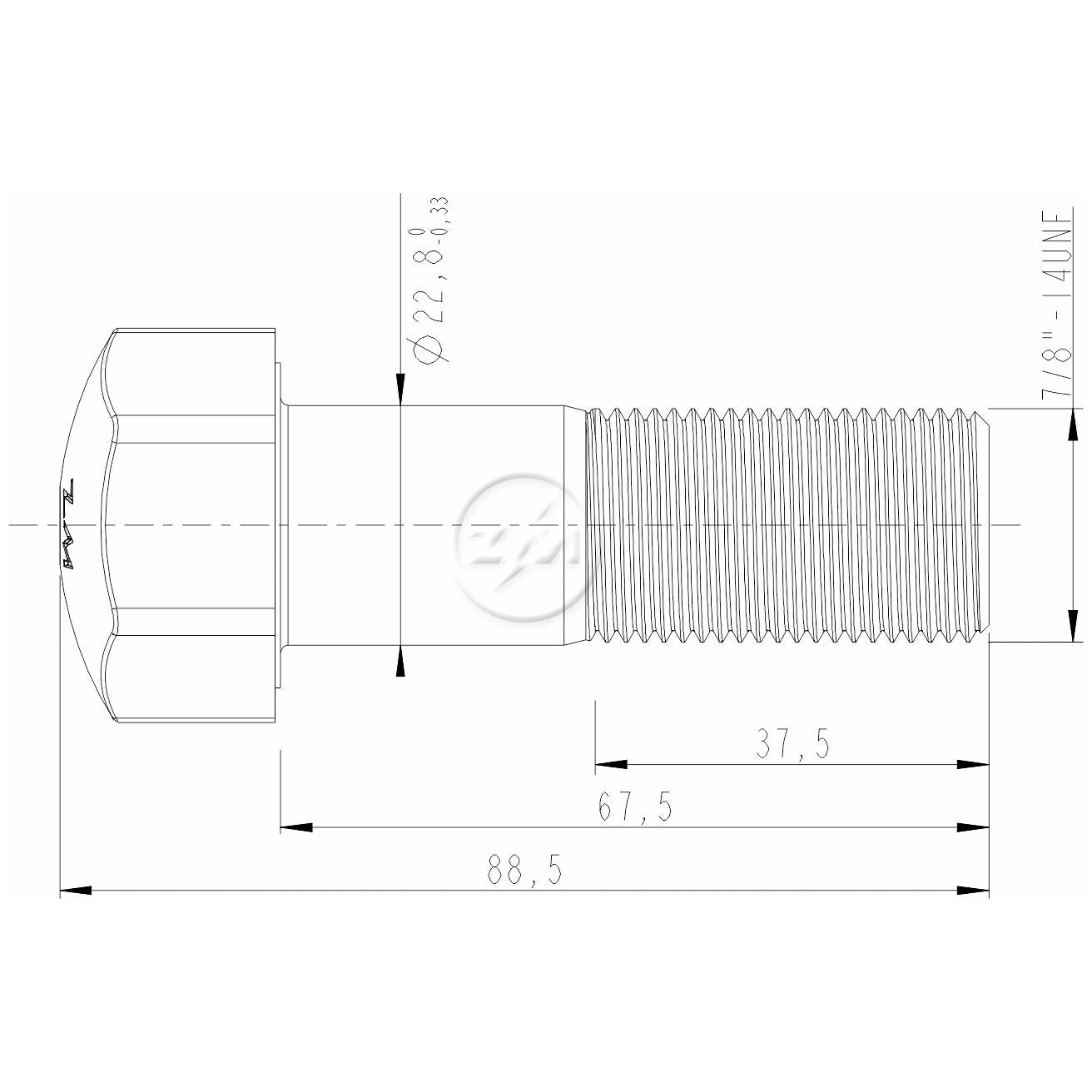 Kit 25 Parafuso da Esteira 7/8"-14UNF x 2,21/32" - (2)