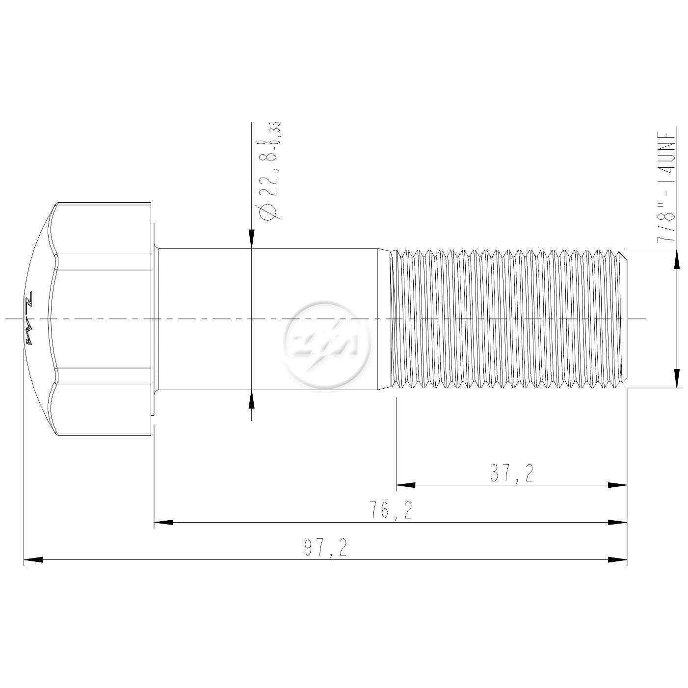 Kit 40 Parafuso da Esteira 7/8"-14UNF x 3" - ZM - 30.708.55 - (2)
