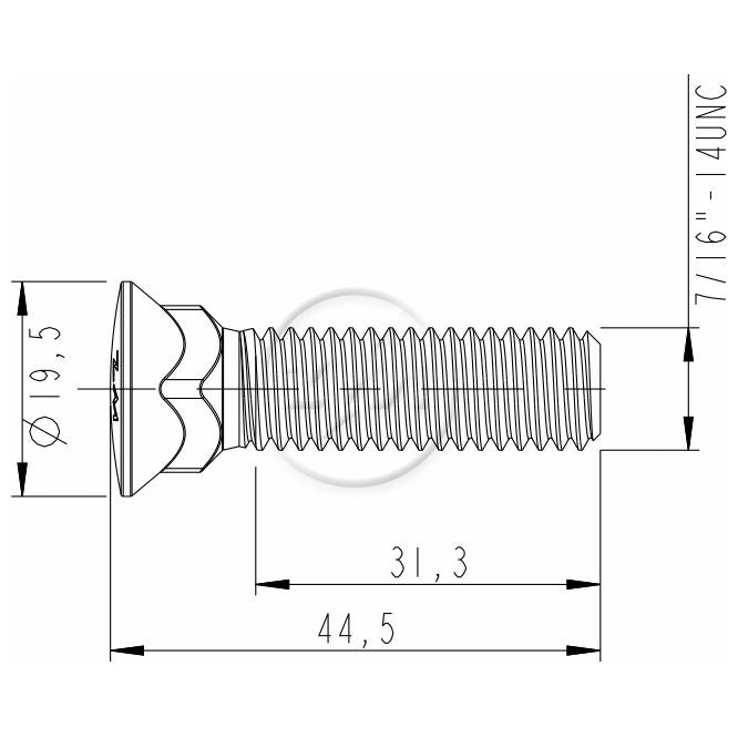 Kit 100 Parafuso Lâmina Trator 7/16"-14UNCx 1,3/4" - (2)