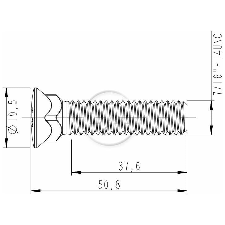 Kit 100 Parafuso Lâmina Trator 7/16"-14UNC x  2" - (2)