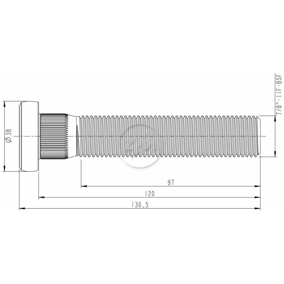 Kit 24 Parafuso de Roda 7/8"-11BSF x 120/130,5 - (2)