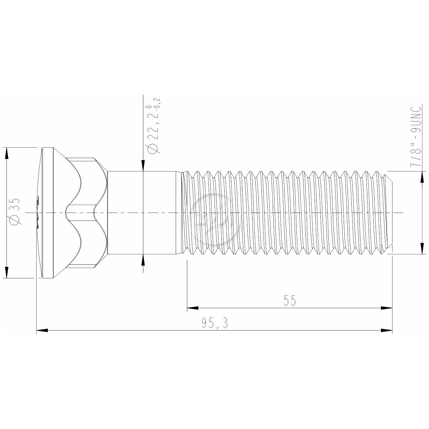Kit 40 Parafuso Lâmina Trator 7/8"-9UNC x 3,3/4" - (2)