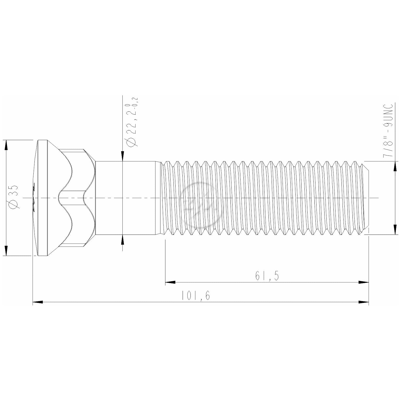 Kit 40 Parafuso da Lâmina do Trator 7/8"-9UNC x 4" - (2)