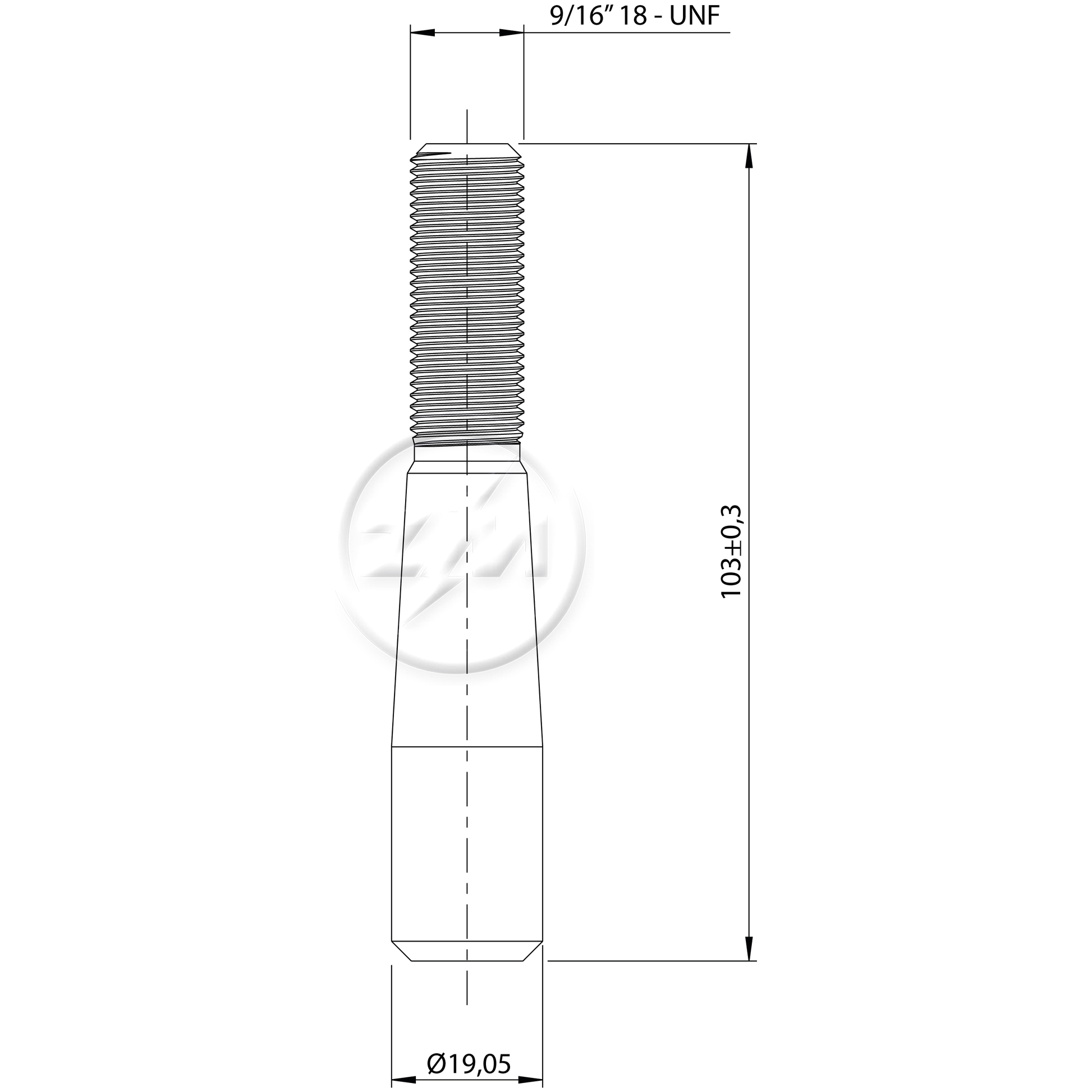Kit 25 Pino Cônico Trava Balança 9/16"-18UNF x 103 - (2)