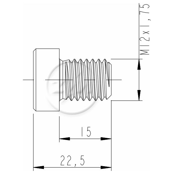 Kit 100 Parafuso da Quinta Roda M12-1,75 X 15 X CH8 - (2)