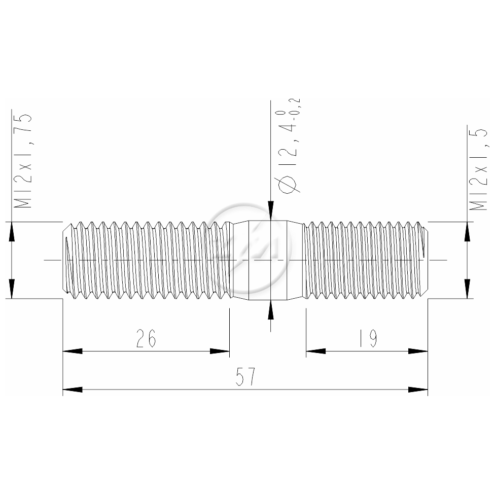Kit 50 Prisioneiro de Roda M12-1,5 X M12-1,75 X 57 - (2)