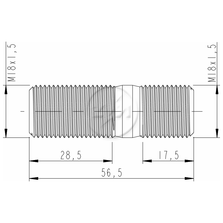 Kit 25 Prisioneiro Roda M18-1,5 X M18-1,5 X 56,5 - (2)