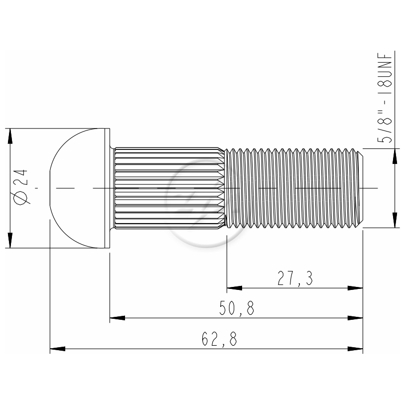 Kit 50 Parafuso Cravo Alto 5/8"-18F X 2"- REC23 - (2)