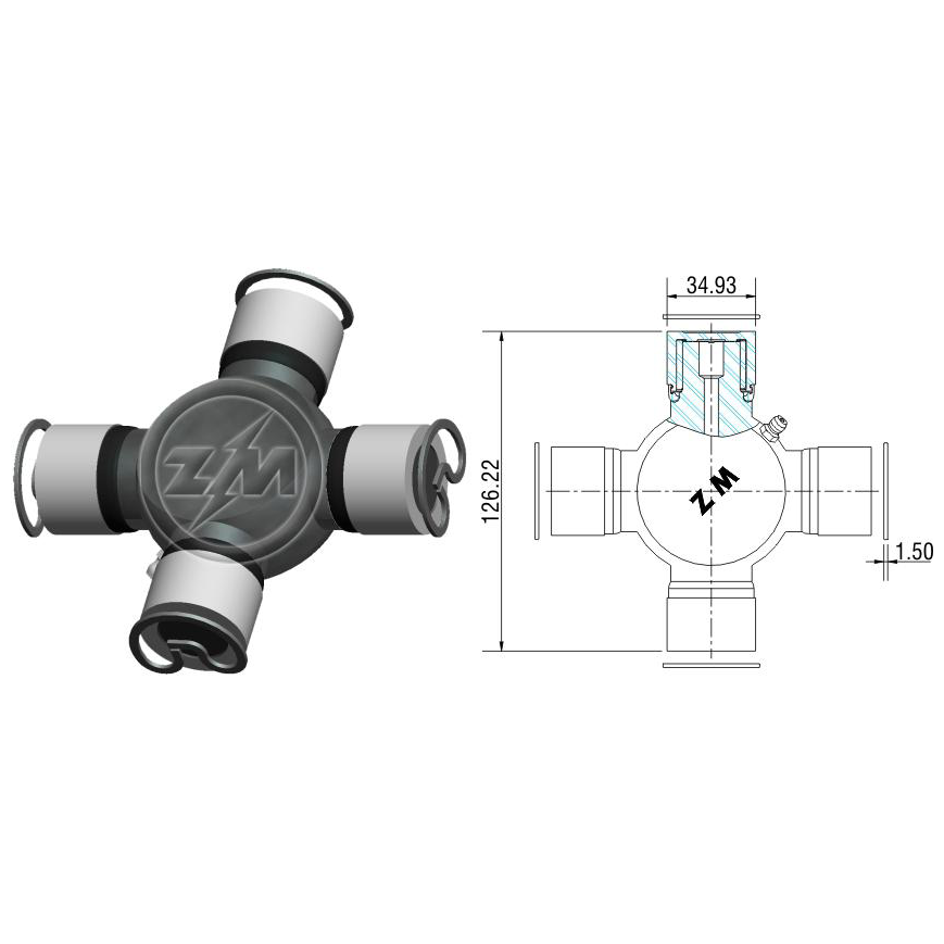 Cruzeta do Cardan - ZM - 35.001.16 - (1)