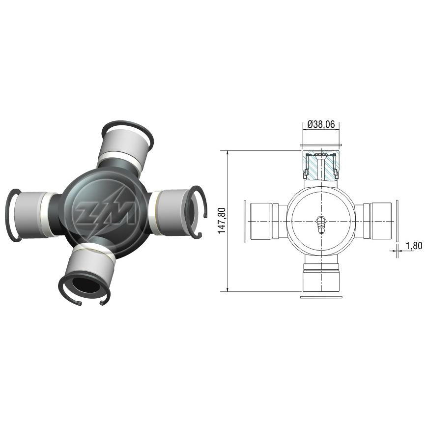 Cruzeta do Cardan - ZM - 35.001.25 - (1)