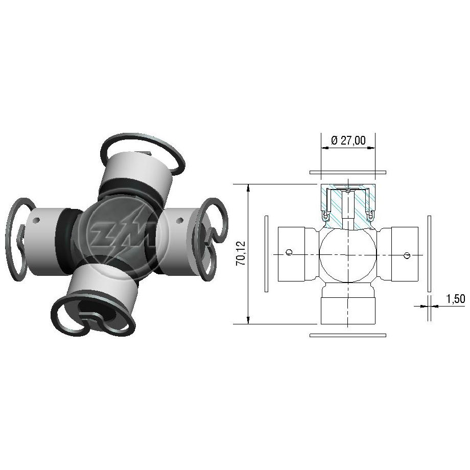 Cruzeta do Cardan - ZM - 35.001.40 - (1)