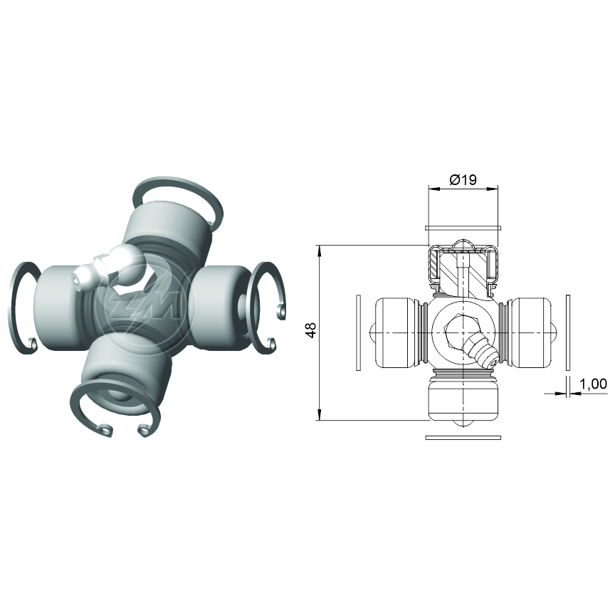 Cruzeta do Cardan - ZM - 35.001.57 - (1)