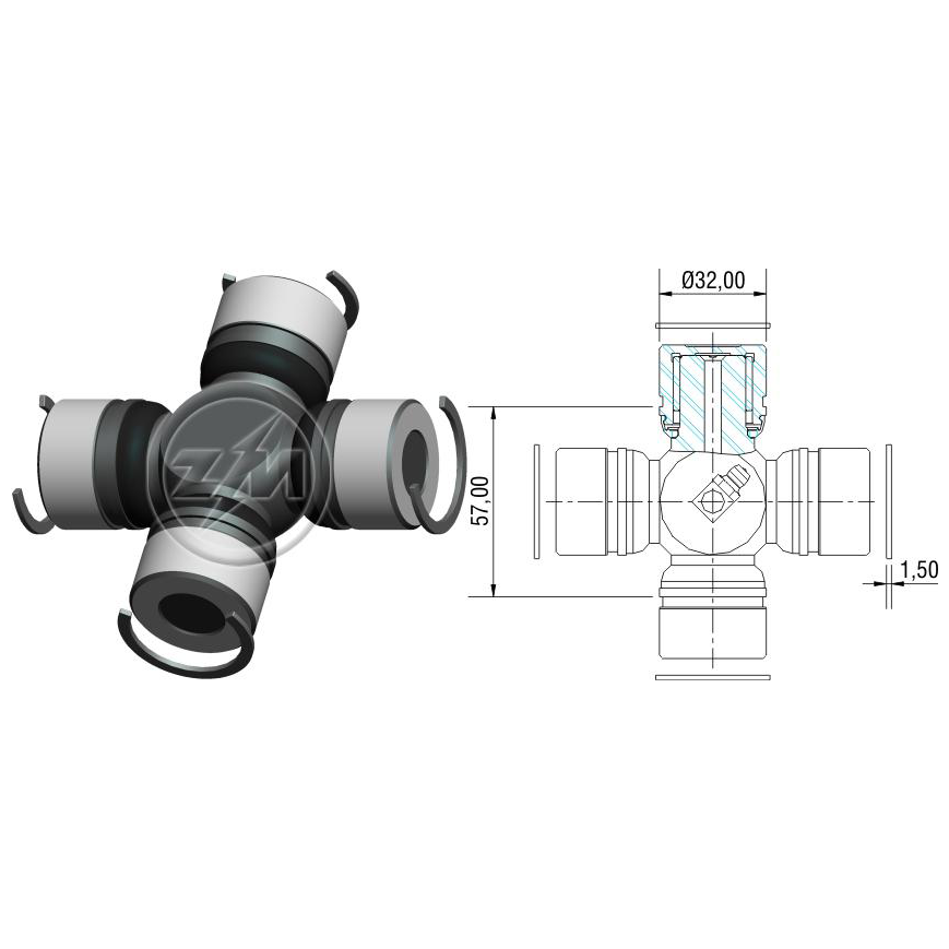 Cruzeta do Cardan - ZM - 35.002.01 - (1)