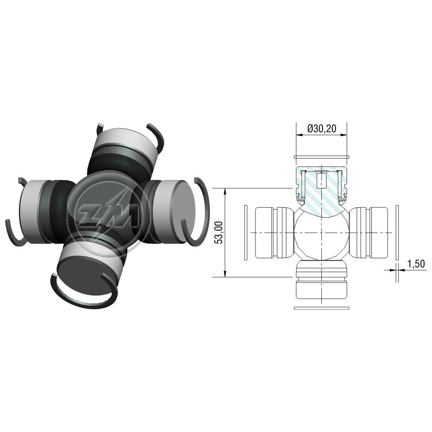 Cruzeta do Cardan - ZM - 35.002.02 - (1)
