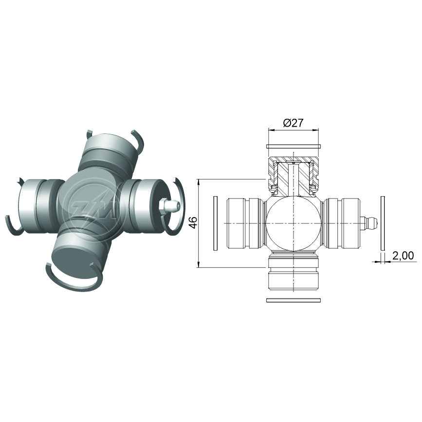 Cruzeta do Cardan - ZM - 35.002.14 - (1)