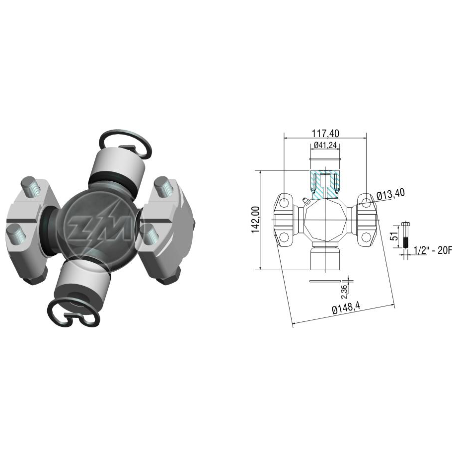 Cruzeta do Cardan - ZM - 35.003.01 - (1)