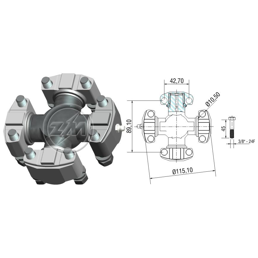 Cruzeta do Cardan - ZM - 35.005.04 - (1)